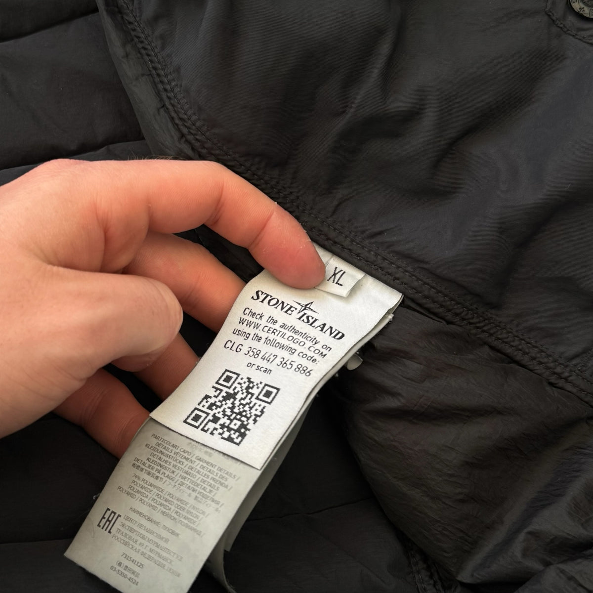 Stone Island Loom Woven Down Chambers Jacket 2022 Black Men's XL