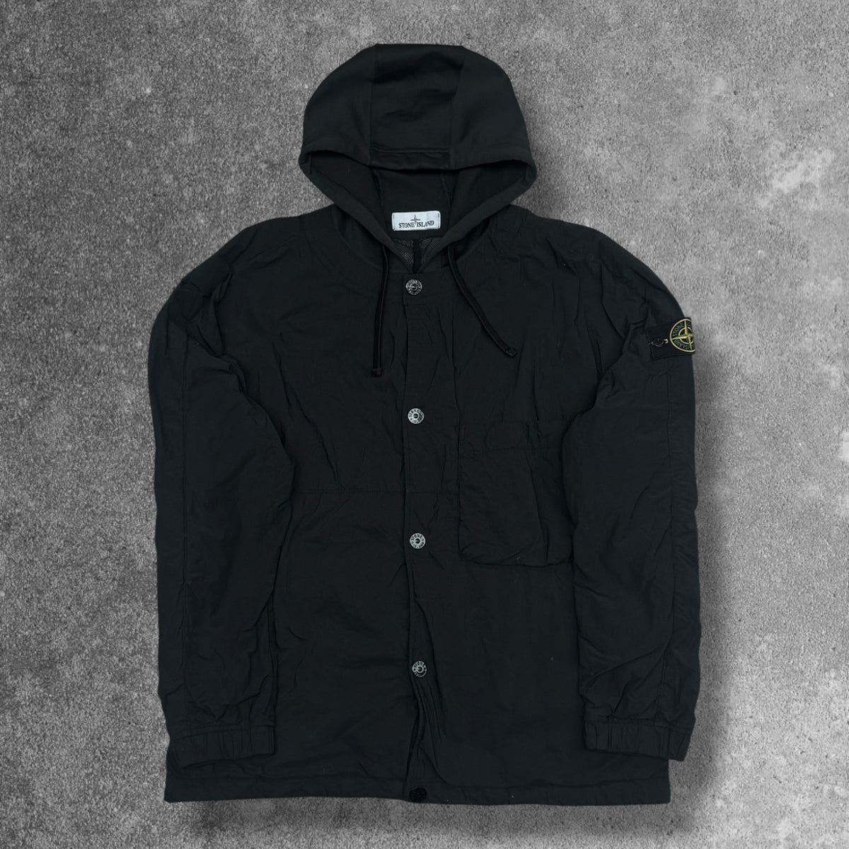 Stone Island Naslan Light Hooded Overshirt Polartec Alpha Black Fits Large AW21 RRP £465+