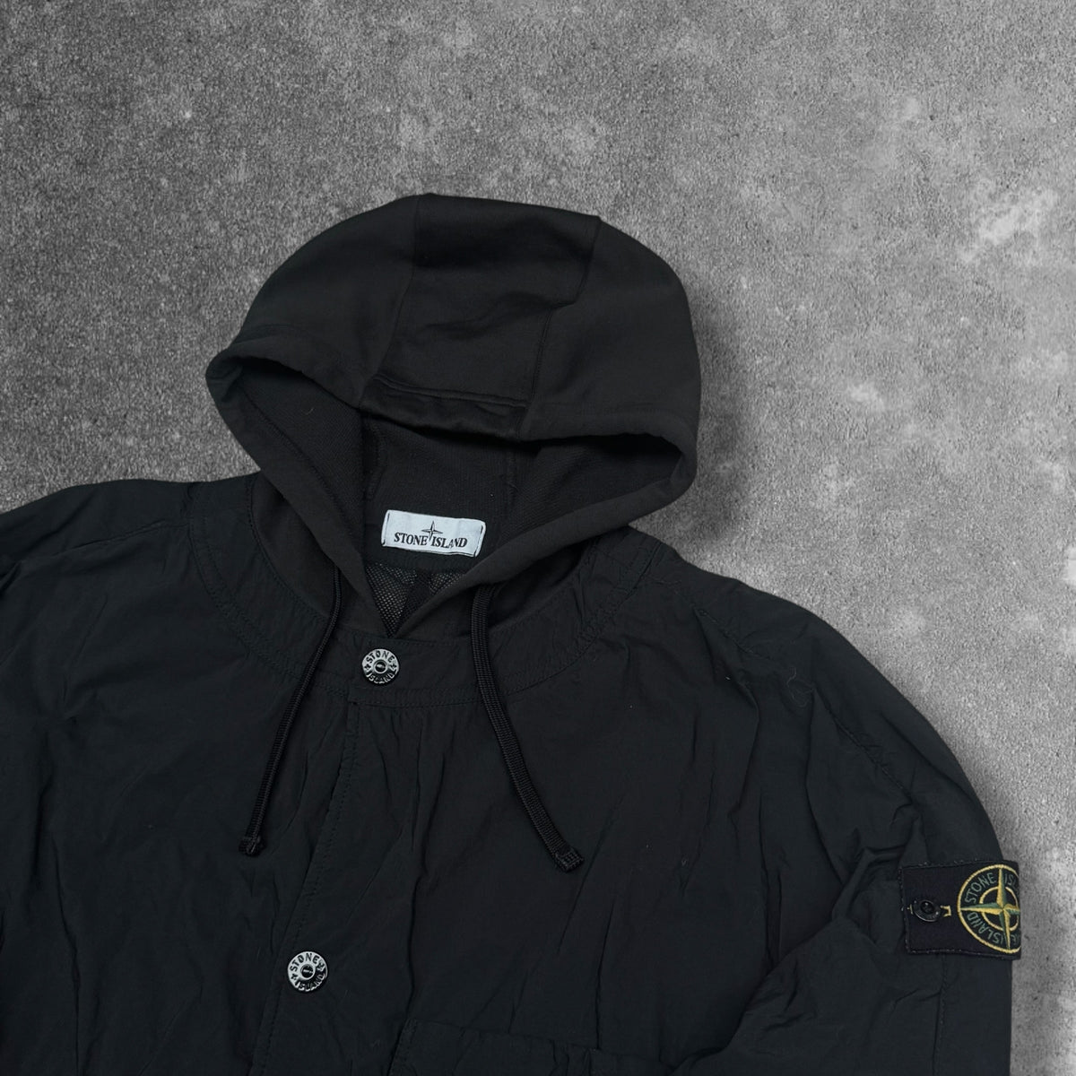 Stone Island Naslan Light Hooded Overshirt Polartec Alpha Black Fits Large AW21 RRP £465+