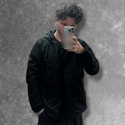 Stone Island Naslan Light Hooded Overshirt Polartec Alpha Black Fits Large AW21 RRP £465+