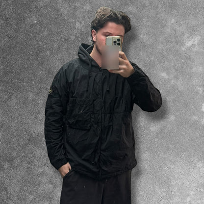 Stone Island Naslan Light Hooded Overshirt Polartec Alpha Black Fits Large AW21 RRP £465+