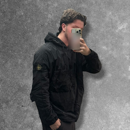 Stone Island Naslan Light Hooded Overshirt Polartec Alpha Black Fits Large AW21 RRP £465+