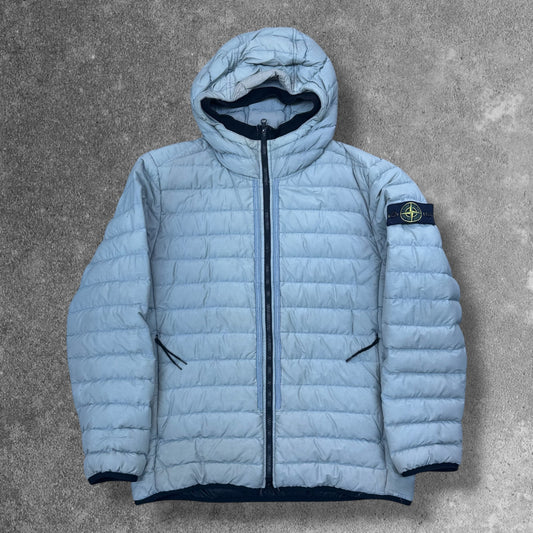 Stone Island O-Cotton R-Nylon Tela Down Jacket Grey Men's Large