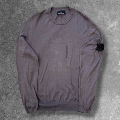 Stone Island Shadow Project Knit Jumper Aubergine Men's Large RRP £360