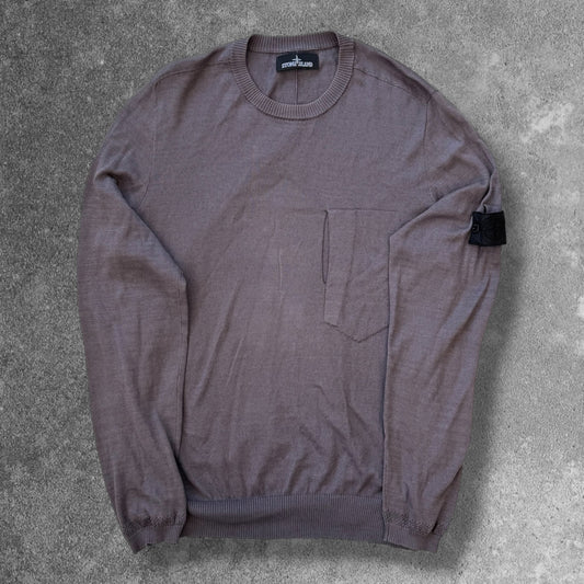 Stone Island Shadow Project Knit Jumper Aubergine Men's Large RRP £360