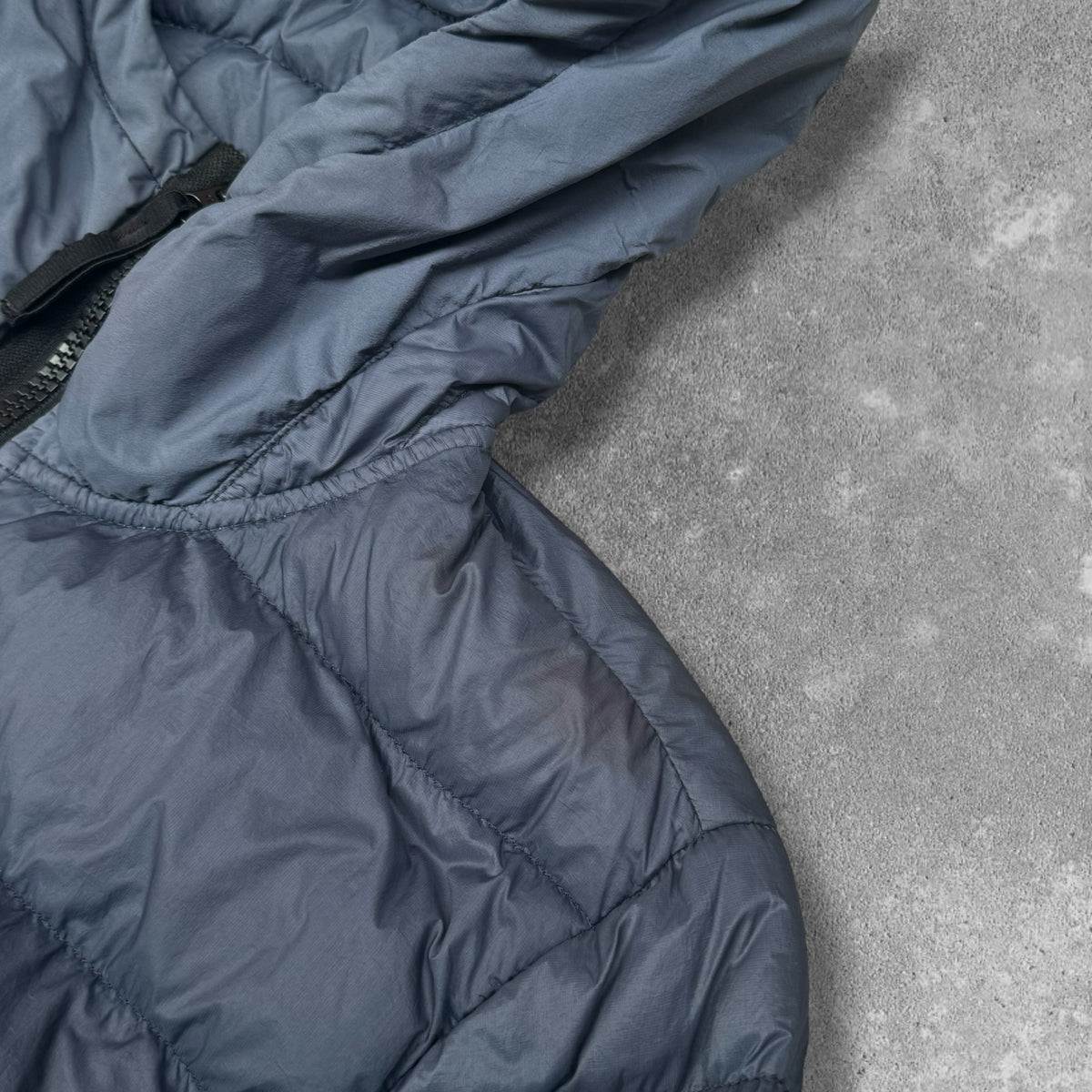 Stone Island Micro Yarn Down Hooded Jacket Blue Grey Men's Medium