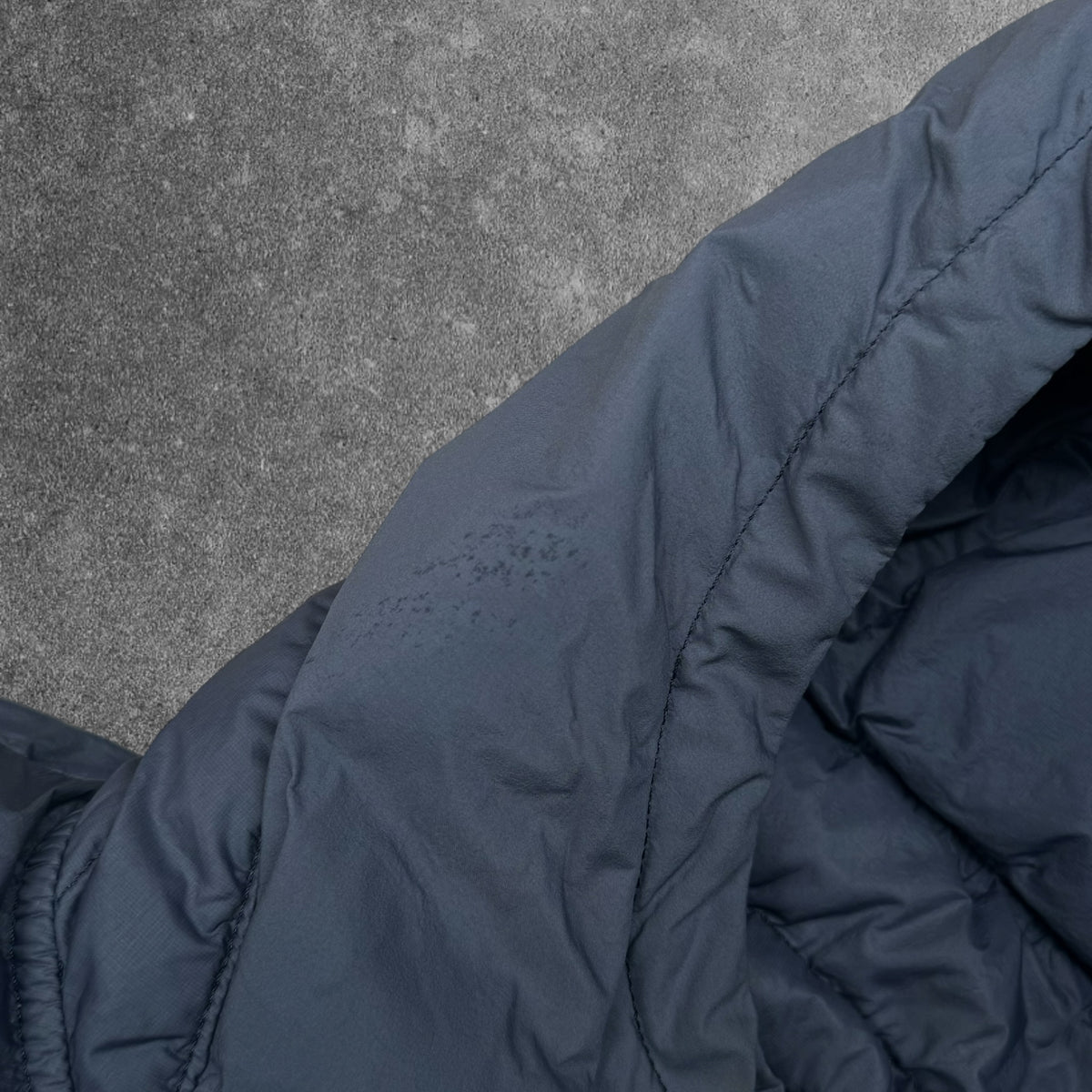 Stone Island Micro Yarn Down Hooded Jacket Blue Grey Men's Medium