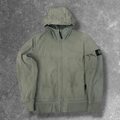 Stone Island Soft Shell-R Hooded Jacket Sage Green Men's Medium