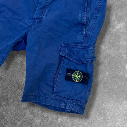 Stone Island Garment Dyed Cargo Shorts Blue 34W RRP £285