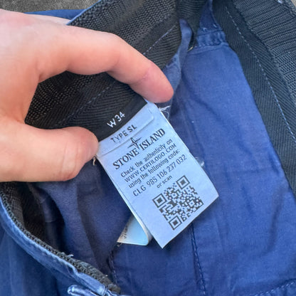 Stone Island Garment Dyed Cargo Shorts Blue 34W RRP £285