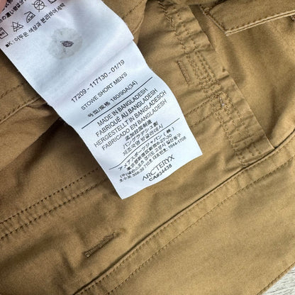 Arc'teryx Stowe Cargo Shorts 34W (Large) Beige Tan RRP £80