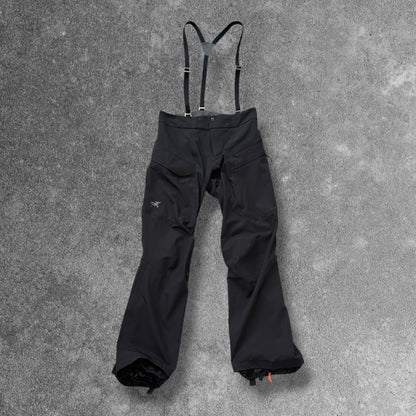 Arc'teryx Softshell Ski Pants Men's Small Black RECCO with Braces
