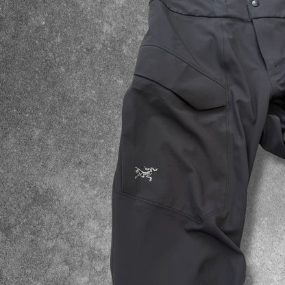 Arc'teryx Softshell Ski Pants Men's Small Black RECCO with Braces