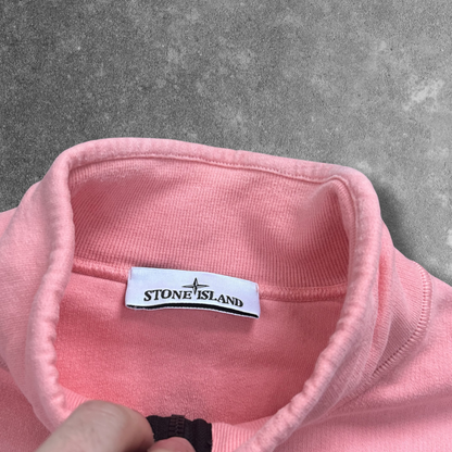 Stone Island Quarter Zip Sweatshirt Large Peach V0083 RRP £250