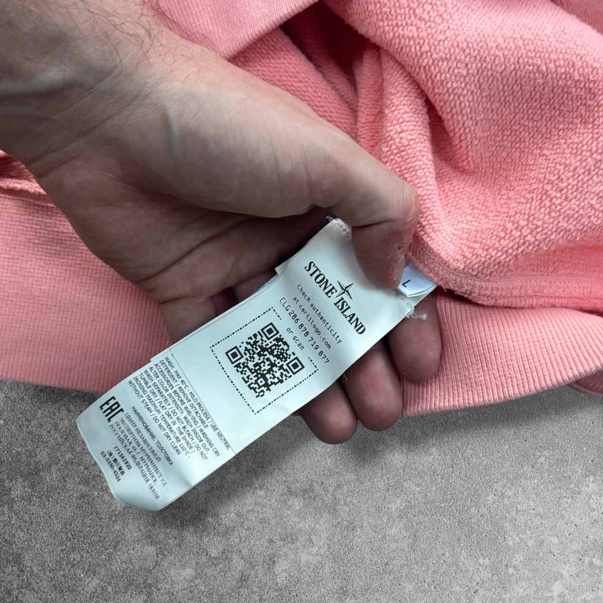 Stone Island Quarter Zip Sweatshirt Large Peach V0083 RRP £250